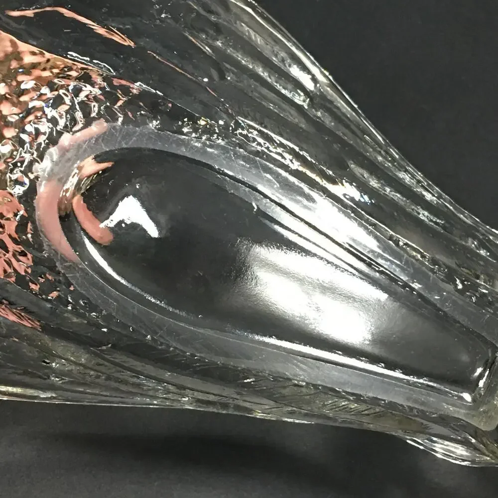 Vintage Heavy Clear Glass Bird SWAN Animal Bowl Serving Dish